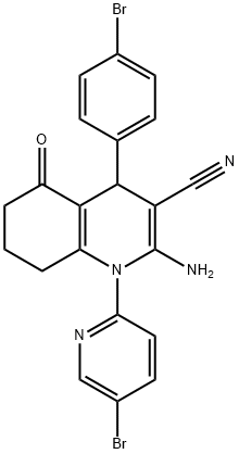 2-amino-4-(4-bromophenyl)-1-(5-bromo-2-pyridinyl)-5-oxo-1,4,5,6,7,8-hexahydro-3-quinolinecarbonitrile