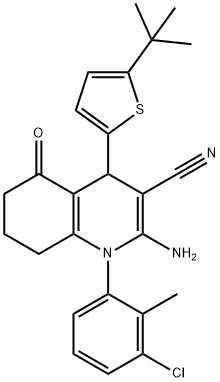 2-amino-4-(5-tert-butyl-2-thienyl)-1-(3-chloro-2-methylphenyl)-5-oxo-1,4,5,6,7,8-hexahydro-3-quinolinecarbonitrile