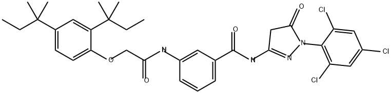 3-(2-(2,4-Di-tert-pentylphenoxy)acetamido)-N-(5-oxo-1-(2,4,6-trichlorophenyl)-2-pyrazolin-3-yl)benzamide Structural