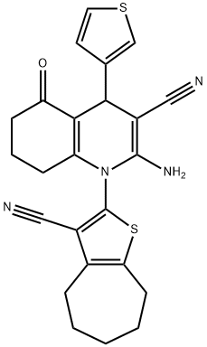 2-amino-1-(3-cyano-5,6,7,8-tetrahydro-4H-cyclohepta[b]thien-2-yl)-5-oxo-4-(3-thienyl)-1,4,5,6,7,8-hexahydro-3-quinolinecarbonitrile