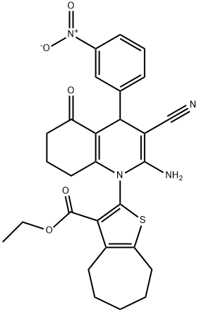 ethyl 2-(2-amino-3-cyano-4-{3-nitrophenyl}-5-oxo-5,6,7,8-tetrahydro-1(4H)-quinolinyl)-5,6,7,8-tetrahydro-4H-cyclohepta[b]thiophene-3-carboxylate