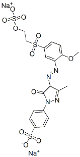 disodium p-[4,5-dihydro-4-[[2-methoxy-5-[[2-(sulphonatooxy)ethyl]sulphonyl]phenyl]azo]-3-methyl-5-oxo-1H-pyrazol-1-yl]benzenesulphonate          