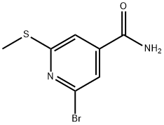 2-Bromo-6-(methylthio)-4-pyridinecarboxamide Structural