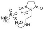 Succinimide, N-(2-(2-mercaptoethylamino)ethyl)-, monosodium phosphorot hioate (ester), trihydrate Structural