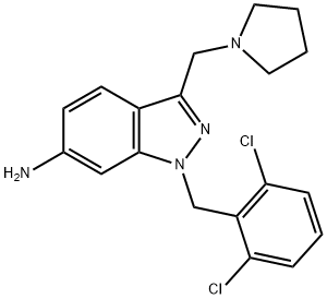 1-(2,6-DICHLORO-BENZYL)-3-PYRROLIDIN-1-YLMETHYL-1H-INDAZOL-6-YLAMINE Structural