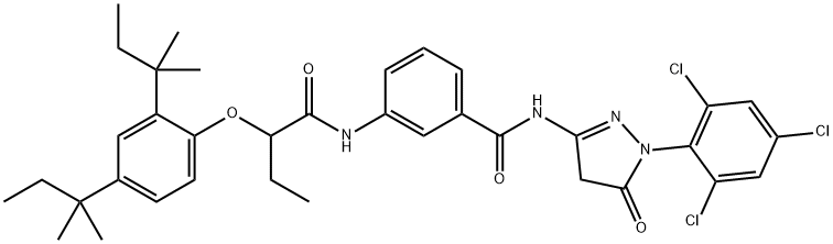 3-[[2-[2,4-bis(tert-pentyl)phenoxy]butyryl]amino]-N-[4,5-dihydro-5-oxo-1-(2,4,6-trichlorophenyl)-1H-pyrazol-3-yl]benzamide Structural