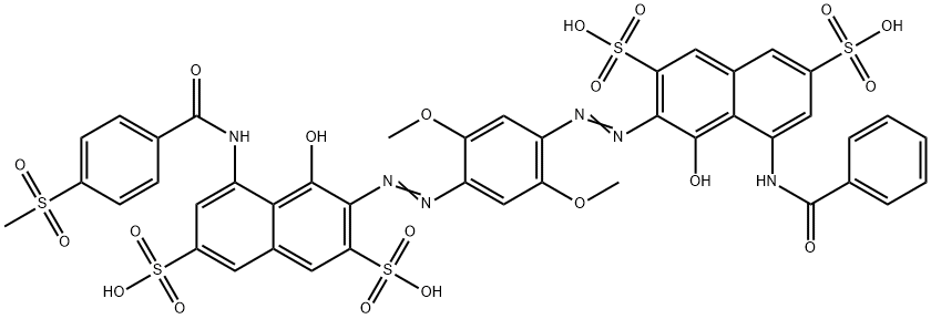 3-[[4-[[8-(benzoylamino)-1-hydroxy-3,6-disulpho-2-naphthyl]azo]-2,5-dimethoxyphenyl]azo]-4-hydroxy-5-[[4-(methylsulphonyl)benzoyl]amino]naphthalene-2,7-disulphonic acid          