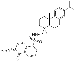 6-diazo-5,6-dihydro-N-[[1,2,3,4,4a,9,10,10a-octahydro-7-isopropyl-1,4a-dimethylphenanthryl]methyl]-5-oxonaphthalene-1-sulphonamide         