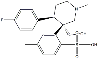 trans-(-)-4-(4-Fluorophenyl)-1-methyl-3-[(4-toluenesulfonyloxy)methyl]piperidine Structural