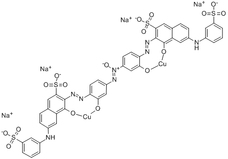 tetrasodium [mu-[[3,3'-[azoxybis[(2-hydroxy-p-phenylene)azo]]bis[4-hydroxy-6-(3-sulphoanilino)naphthalene-2-sulphonato]](8-)]]dicuprate(4-) Structural