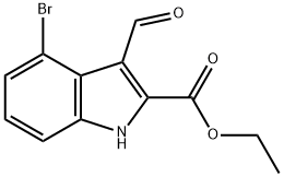 1H-INDOLE-2-CARBOXYLIC ACID,4-BROMO-3-FORMYL-,ETHYL ESTER Structural