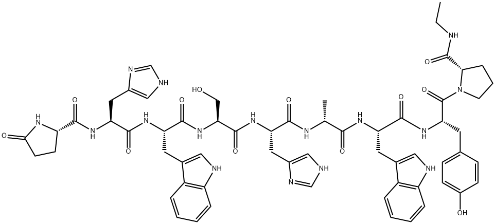 PYR-HIS-TRP-SER-HIS-D-ALA-TRP-TYR-PRO-NHET Structural