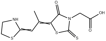 5-[1-methyl-2-(thiazolidin-2-yliden)ethyliden]-4-oxo-2-thioxothiazolidin-3-acetic acid Structural