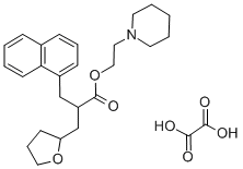 alpha-(1-Naphthylmethyl)tetrahydro-2-furanpropionic acid 2-piperidinoe thyl ester oxalate Structural