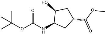 (1R,2S,4R)-N-BOC-1-AMINO-2-HYDROXYCYCLO-PENTANE-4-CARBOXYLIC ACID METHYL ESTER Structural