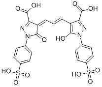 4-[3-[3-carboxy-5-hydroxy-1-(4-sulphophenyl)-1H-pyrazol-4-yl]allylidene]-4,5-dihydro-5-oxo-1-(4-sulphophenyl)-1H-pyrazole-3-carboxylic acid Structural