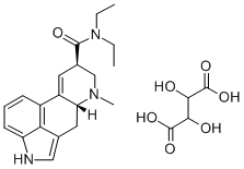 Ergoline-8-beta-carboxamide, 9,10-didehydro-N,N-diethyl-6-methyl-, tar trate (1:1), d- Structural