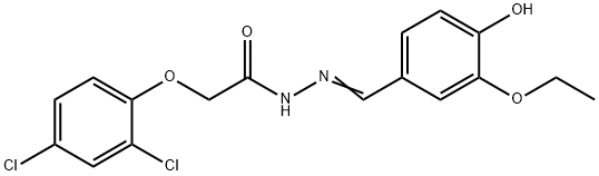 2-(2,4-dichlorophenoxy)-N'-(3-ethoxy-4-hydroxybenzylidene)acetohydrazide Structural