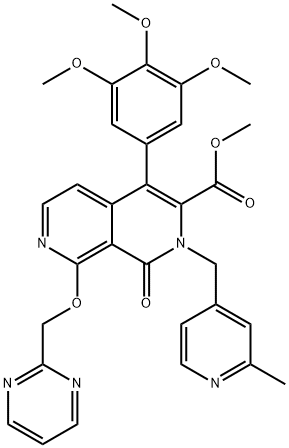 1,2-DIHYDRO-2-[(2-METHYL-4-PYRIDINYL)METHYL]-1-OXO-8-(2-PYRIMIDINYLMETHOXY)-4-(3,4,5-TRIMETHOXYPHENYL)-2,7-NAPHTHYRIDINE-3-CARBOXYLIC ACID METHYL ESTER HYDROCHLORIDE