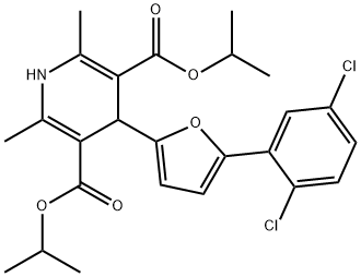 diisopropyl 4-[5-(2,5-dichlorophenyl)-2-furyl]-2,6-dimethyl-1,4-dihydro-3,5-pyridinedicarboxylate Structural