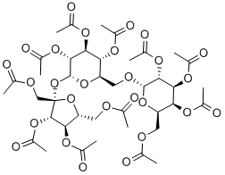 O-2,3,4,6-tetra-O-acetyl-alpha-D-galactopyranosyl-(1->6)-1,3,4-tri-O-acetyl-beta-D-fructofuranosyl-alpha-D-glucopyranoside tetraacetate      