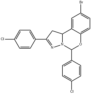 9-bromo-2,5-bis(4-chlorophenyl)-1,10b-dihydropyrazolo[1,5-c][1,3]benzoxazine Structural