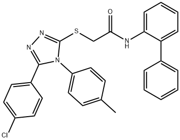 N-[1,1'-biphenyl]-2-yl-2-{[5-(4-chlorophenyl)-4-(4-methylphenyl)-4H-1,2,4-triazol-3-yl]sulfanyl}acetamide Structural