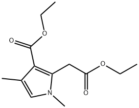 ethyl 3-(ethoxycarbonyl)-1,4-dimethyl-1H-pyrrole-2-acetate  Structural