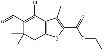 4-CHLORO-5-FORMYL-3,6,6-TRIMETHYL-6,7-DIHYDRO-1H-INDOLE-2-CARBOXYLIC ACID ETHYL ESTER Structural