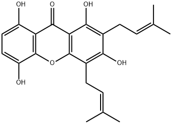 1,3,5,8-Tetrahydroxy-2,4-bis(3-methyl-2-butenyl)-9H-xanthen-9-one Structural