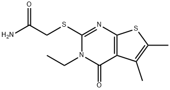 2-[(3-ethyl-5,6-dimethyl-4-oxo-3,4-dihydrothieno[2,3-d]pyrimidin-2-yl)sulfanyl]acetamide Structural