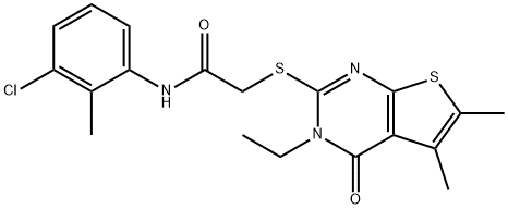 N-(3-chloro-2-methylphenyl)-2-[(3-ethyl-5,6-dimethyl-4-oxo-3,4-dihydrothieno[2,3-d]pyrimidin-2-yl)sulfanyl]acetamide