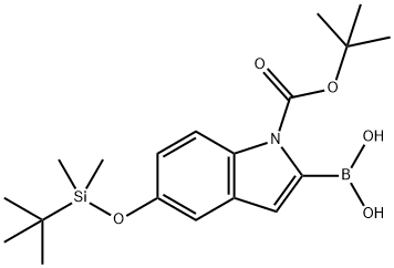 5-(TERT-BUTYLDIMETHYLSILYLOXY)-1H-INDOLE-2-BORONIC ACID, N-BOC PROTECTED 98 Structural