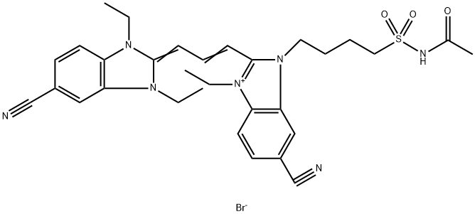 3-[4-[(acetylamino)sulphonyl]butyl]-5-cyano-2-[3-(5-cyano-1,3-diethyl-1,3-dihydro-2H-benzimidazol-2-ylidene)-1-propenyl]-1-ethyl-1H-benzimidazolium bromide     