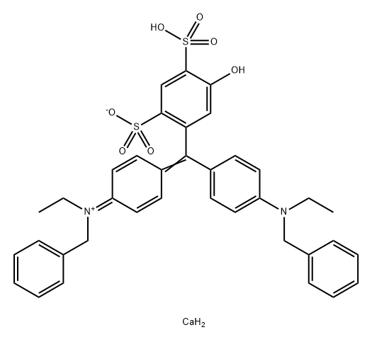 dihydrogen bis[(benzyl)[4-[[4-(benzylethylamino)phenyl](5-hydroxy-2,4-disulphonatophenyl)methylene]cyclohexa-2,5-dien-1-ylidene](ethyl)ammonium], calcium salt  Structural