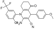 2-amino-1-[2-chloro-5-(trifluoromethyl)phenyl]-4-(4-methoxyphenyl)-5-oxo-1,4,5,6,7,8-hexahydro-3-quinolinecarbonitrile