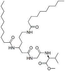 Valine, N-[N-[L-3,6-bis(decanamido)hexanoyl]glycyl]-, methyl ester Structural