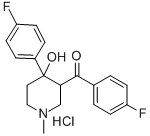 p-fluorophenyl 4-(p-fluorophenyl)-4-hydroxy-1-methyl-3-piperidyl ketone hydrochloride Structural