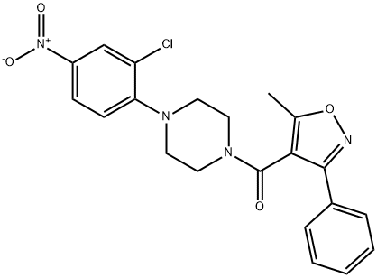 Methanone, [4-(2-chloro-4-nitrophenyl)-1-piperazinyl](5-methyl-3-phenyl-4-isoxazolyl)- Structural