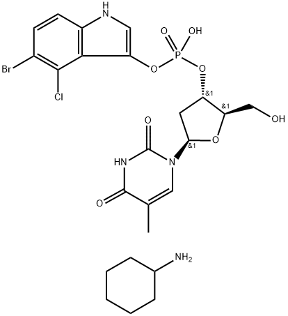 5-BROMO-4-CHLORO-3-INDOXYL THYMIDINE-3'-PHOSPHATE, CYCLOHEXYLAMMONIUM SALT