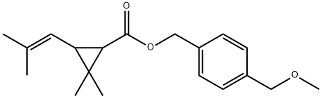 2,2-Dimethyl-3-(2-methylpropyl)cyclopropanecarboxylic acid p-(methoxymethyl)benzyl ester Structural