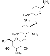 (2R,3R,4S,5S,6R)-4-Amino-2-[(1S,2S,3R,4S,6R)-4,6-diamino-3-[(2R,3R,6S)-3-amino-6-(aminomethyl)oxan-2-yl]oxy-2-hydroxy-cyclohexyl]oxy-6-(hydroxymethyl)oxane-3,5-diol Structural