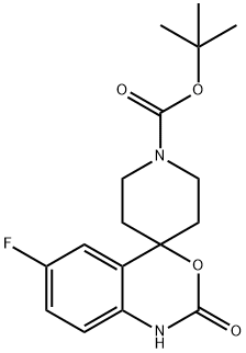 6-FLUORO-1,2-DIHYDRO-2-OXOSPIRO[4H-3,1-BENZOXAZINE-4,4'-PIPERIDINE]-1'-CARBOXYLIC ACID 1,1-DIMETHYL ETHYL ESTER Structural