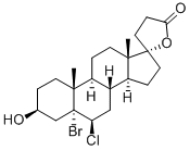 5alpha-bromo-6beta-chloro-3beta,17alpha-dihydroxypregnane-21-carboxylic acid gamma-lactone Structural