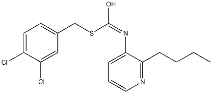 O-Butyl S-((3,4-dichlorophenyl)methyl)-3-pyridinylcarbonimidodithioate Structural