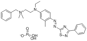 benzyl[2-[ethyl[4-[(3-phenyl-1,2,4-thiadiazol-5-yl)azo]-m-tolyl]amino]ethyl]dimethylammonium dihydrogen phosphate     