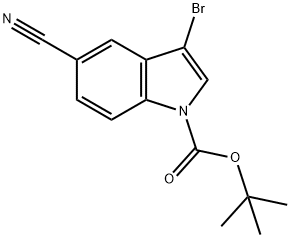 3-Bromo-5-cyanoindole, N-BOC protected,3-Bromo-5-cyanoindole, N-BOC protected 98%,3-BROMO-5-CYANOINDOLE-1-CARBOXYLIC ACID TERT-BUTYL ESTER