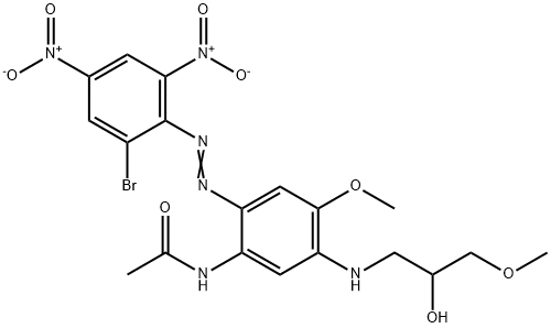 N-[2-[(2-bromo-4,6-dinitrophenyl)azo]-5-[(2-hydroxy-3-methoxypropyl)amino]-4-methoxyphenyl]acetamide         