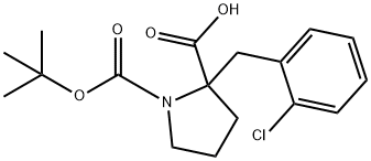 BOC-<ALPHA>-(2-CHLORBENZYL)-DL-PRO-OH Structural