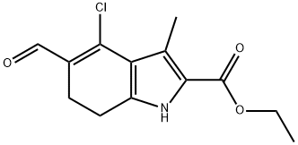 4-CHLORO-5-FORMYL-3-METHYL-6,7-DIHYDRO-1H-INDOLE-2-CARBOXYLIC ACID ETHYL ESTER Structural